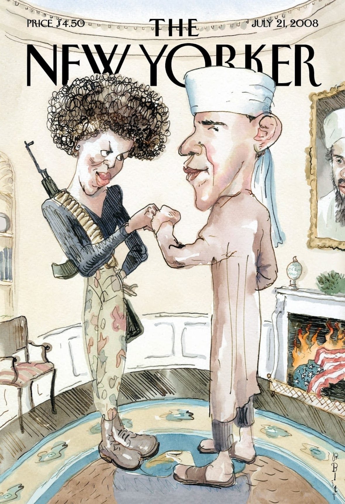 barry-blitt-the-new-yorker A cartoon featuring Barack Obama.