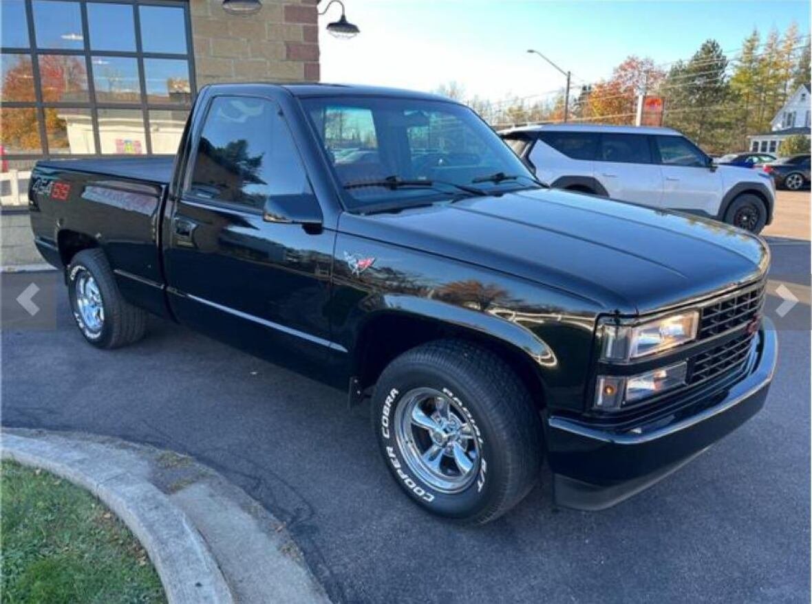 campbell-s-truck A black 1991 Chevrolet C1500 SS 454 truck.