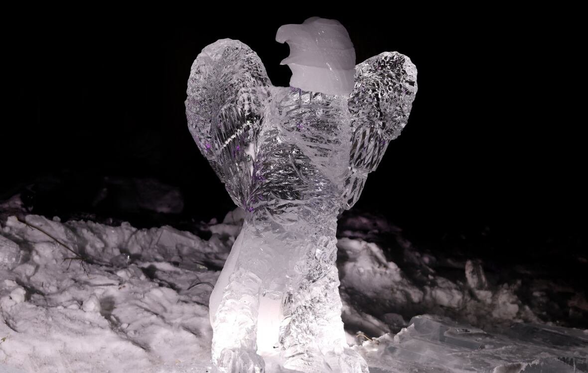 ice-bald-eagle A bald eagle carved on ice.