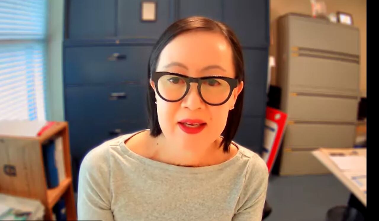 default-807 Close-up of Tania captured on Zoom.